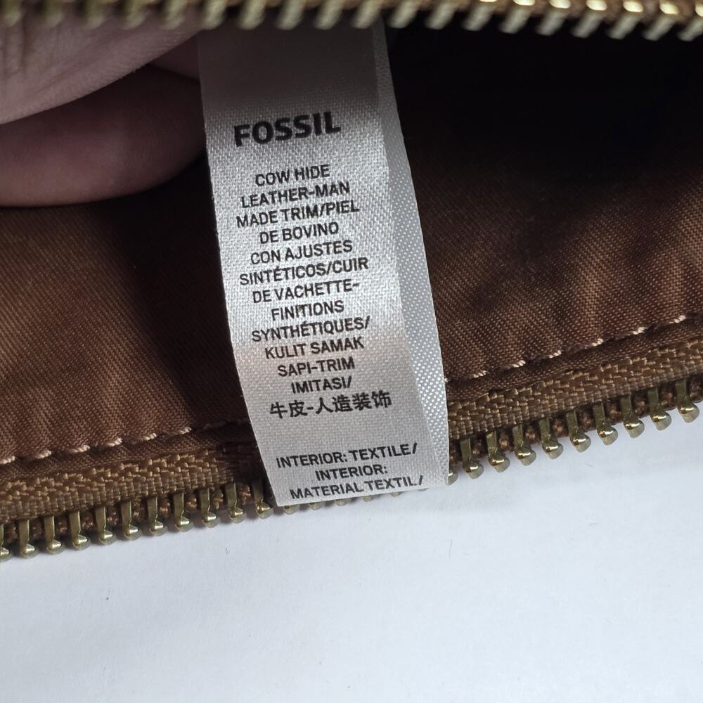 Fossil Gemma Brown Pebbled Leather Crossbody Purse Shoulder Bag Adjustable - Picture 6 of 15